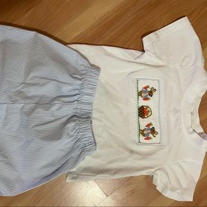 12 months short sleeve shirt and shorts 
(Smock)